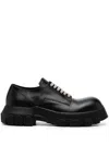 Rick Owens Mens Black Bozo Tractor Platform Leather Oxford Shoes In 黑色