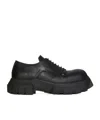 Rick Owens Mens Black Bozo Tractor Platform Leather Oxford Shoes In Black