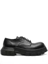 Rick Owens Mens Black Bozo Tractor Platform Leather Oxford Shoes In Black/black
