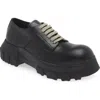 Rick Owens Mens Black Bozo Tractor Platform Leather Oxford Shoes In Black/ Black