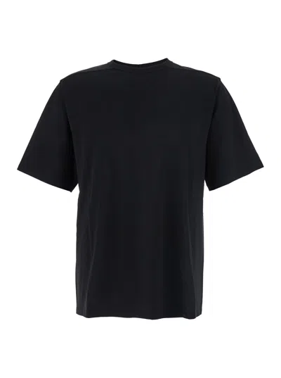 RICK OWENS BRAD BLACK CREWNECK T-SHIRT WITH REAR STITCHING IN COTTON MAN