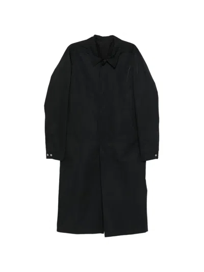 Rick Owens Brad Buttoned Trench Coat In Black