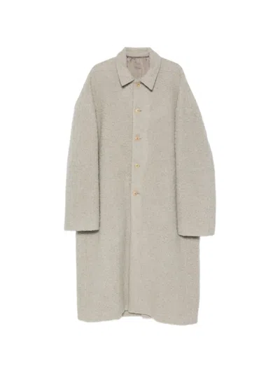 Rick Owens Brad Button-up Wool Coat In Gray