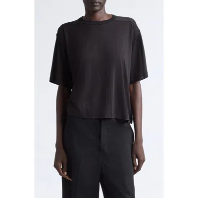 Rick Owens Brad Cropped Wool T-shirt In Black