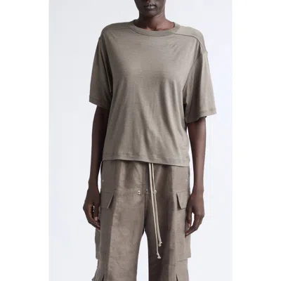 Rick Owens Brad Cropped Wool T-shirt In Gray