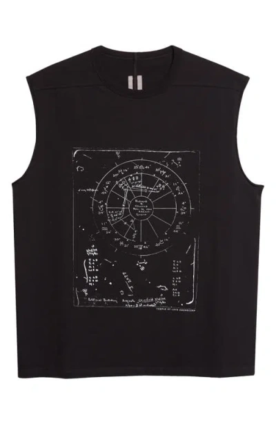 Rick Owens Brad Graphic Muscle Tank In Black