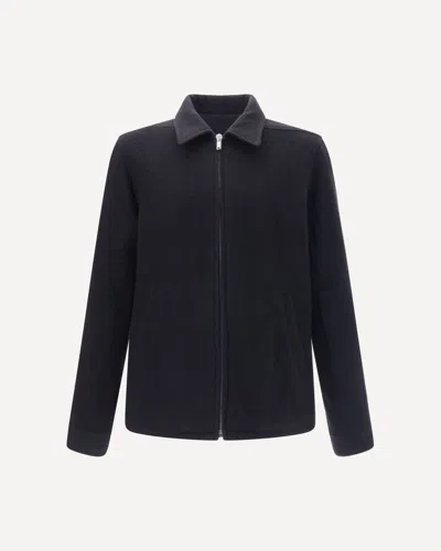 Rick Owens Pointed-collar Zip-front Shirt Jacket In Black