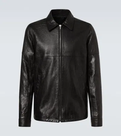 Rick Owens Brad Leather Jacket Concealed Zip Pocket In Multi
