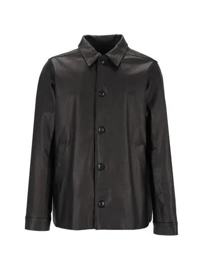 Rick Owens Brad Leather Jacket In Black
