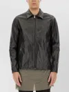 Rick Owens Calf Leather Bauhaus Jacket With Classic Collar