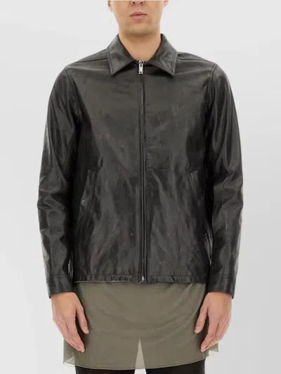 RICK OWENS "BRAD" LEATHER JACKET FRONT POCKETS