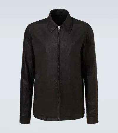 Rick Owens Brad Suede Jacket In Black