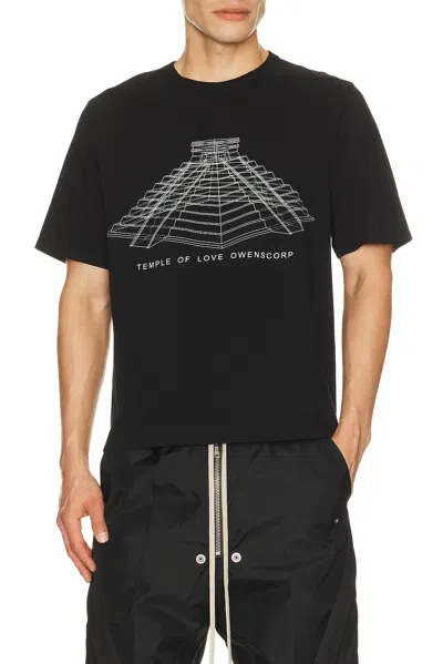 Rick Owens Brad T Crew Neck Cotton T-shirt With Print In Black