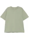 Rick Owens Celadon Cotton T-shirt With Elongated Hem In Green