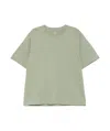 Rick Owens Celadon Cotton T-shirt With Elongated Hem In Green
