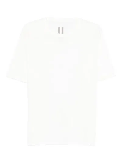 Rick Owens Temple Brad Crew Neck Short Sleeve T-shirt In White