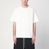 Rick Owens Mens Brad Crew-neck Relaxed-fit Cotton-jersey T-shirt Natural In White