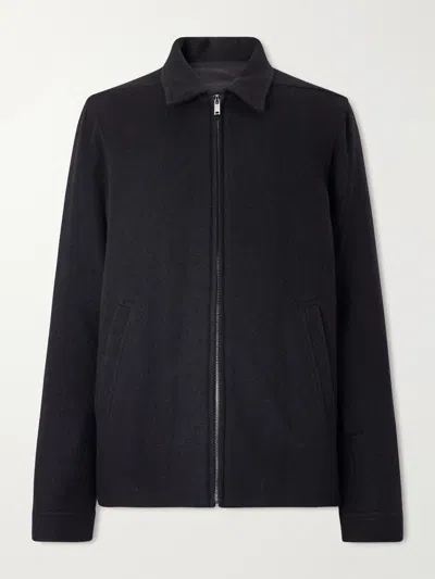 Rick Owens Brad Virgin Wool Zip-up Jacket In Black