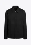Rick Owens Brad Webbing-trimmed Double-faced Cashmere Bomber Jacket In Black