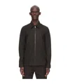 Rick Owens Brad Zipped Suede Jacket In Black