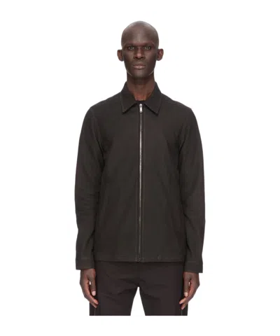 Rick Owens Brad Zipped Suede Jacket In Black