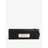 RICK OWENS BRAND-ENGRAVED PLAQUE LEATHER CLUTCH BAG