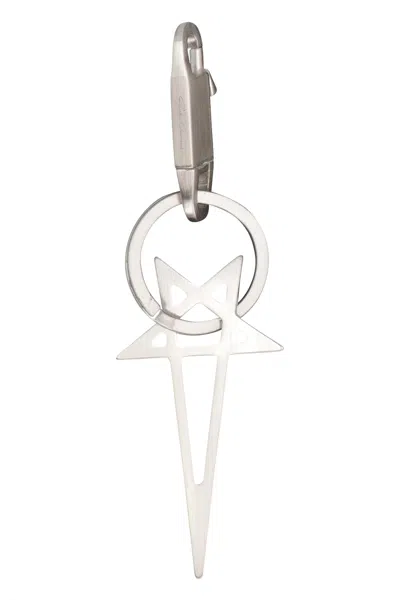 Rick Owens Brass Key-holder In Silver