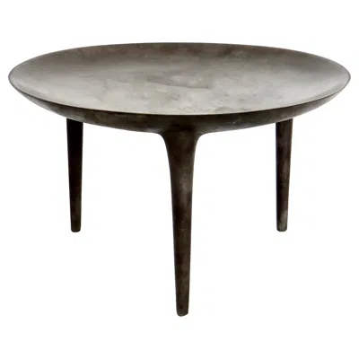 Pre-owned Rick Owens Brazier Cast Bronze Low Brazier Side Table Nitrate Patina In Gold