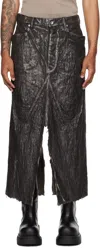Rick Owens Bronze Concordians Long Slivered Denim Skirt