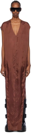 Rick Owens Brown Arrowhead Maxi Dress In 73 Henna