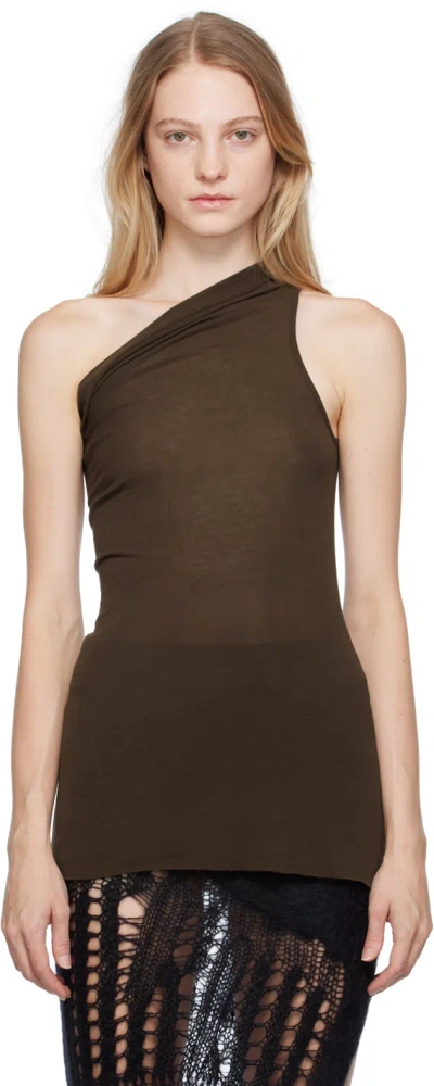Rick Owens Brown Athena Tank Top In 04 Brown
