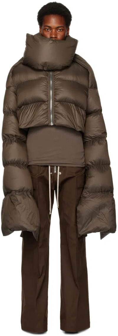 Rick Owens Brown Babel Mountain Down Jacket In 34 Dust