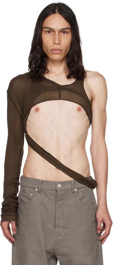 Rick Owens Brown Banana Skeletank Tank Top In 04 Brown