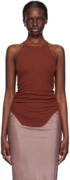 Rick Owens Brown Basic Rib Tank Top In 73 Henna