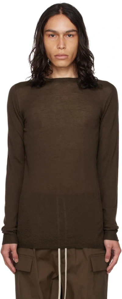 Rick Owens Brown Biker Level Sweater In 04 Brown