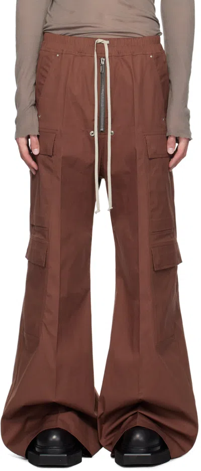 Rick Owens Brown Cargobelas Cargo Pants In 93 Throat