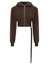 Rick Owens Brown Collage Gimp Hoodie In Brown