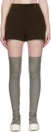 Rick Owens Brown Concordians Alpaca Knit Shorts In Brown