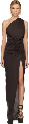 Rick Owens Brown Concordians Avra Maxi Dress In Brown