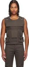 Rick Owens Brown Concordians Bonotto Capsule Ammo Vest In Brown