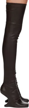 Rick Owens Brown Concordians Cantilever 11 Tall Boots In Brown