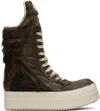 Rick Owens Brown Concordians Megageobaskets Sneakers In Green
