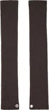 Rick Owens Brown Concordians Rasato Knit Arm Warmers In Brown