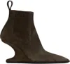 Rick Owens Brown Concordians Runway Ankle Sharp Boots In Brown