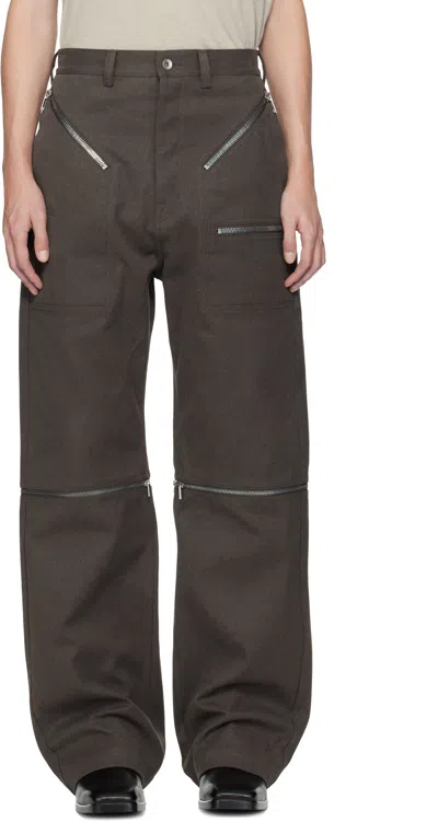 Rick Owens Brown Concordians Strobe Convertible Jeans