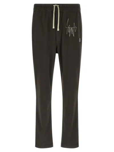 Rick Owens Brown Cotton Embroidered Joggers