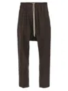 Rick Owens Trousers Featuring Elastic Waistband And Pockets In Brown