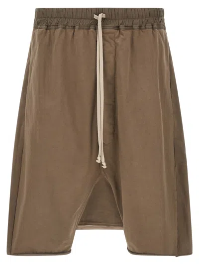 Rick Owens Brown Drawstring Pods Bermuda Shorts
