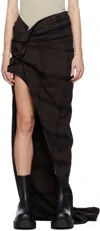 Rick Owens Brown Edfu Maxi Skirt In 78p Drkdust Plaid