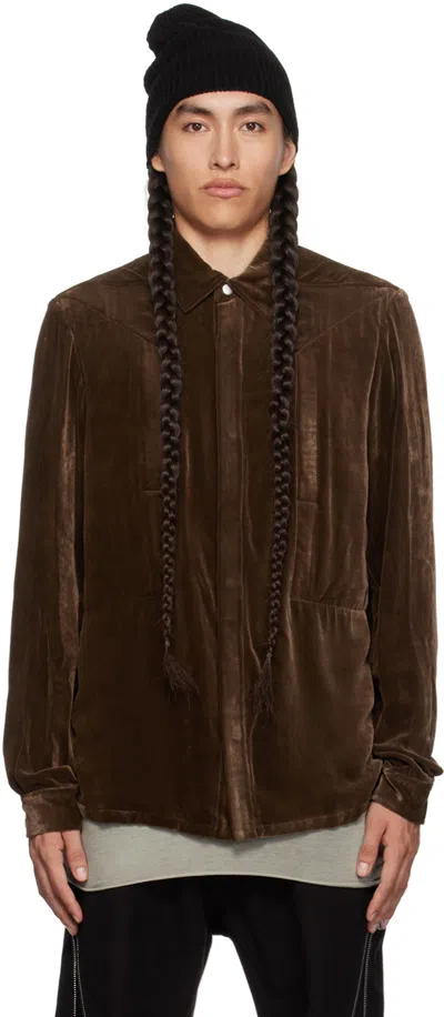 Rick Owens Brown Fogpocket Shirt In 04 Brown